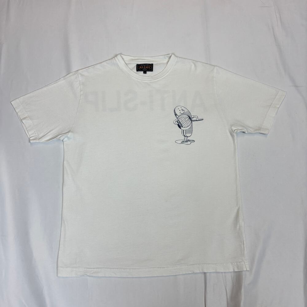 Beams Japan Anti Slip Shoe Print T Shirt Men's Medium - Picture 3 of 10
